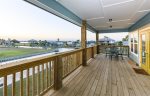 Large upstairs deck with amazing views and patio furniture